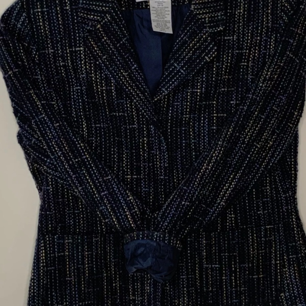 Sag Harbor Petite Womens Size 8P Blue Rainbow Speckled Snap Blazer Jacket - Picture 5 of 9